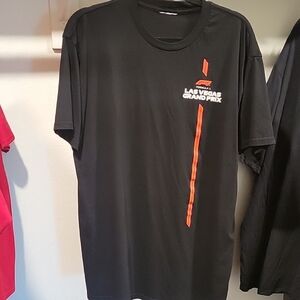 Las Vegas Grand Prix Men’s Black Tee with Orange Stripe
